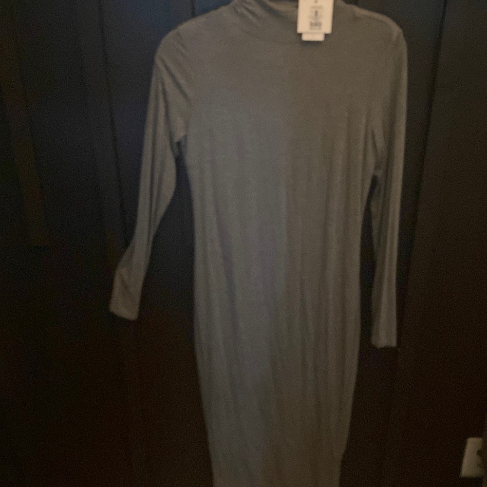 Long turtle neck Cotton maxi dress